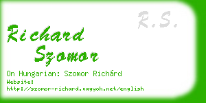 richard szomor business card