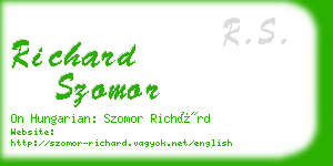 richard szomor business card
